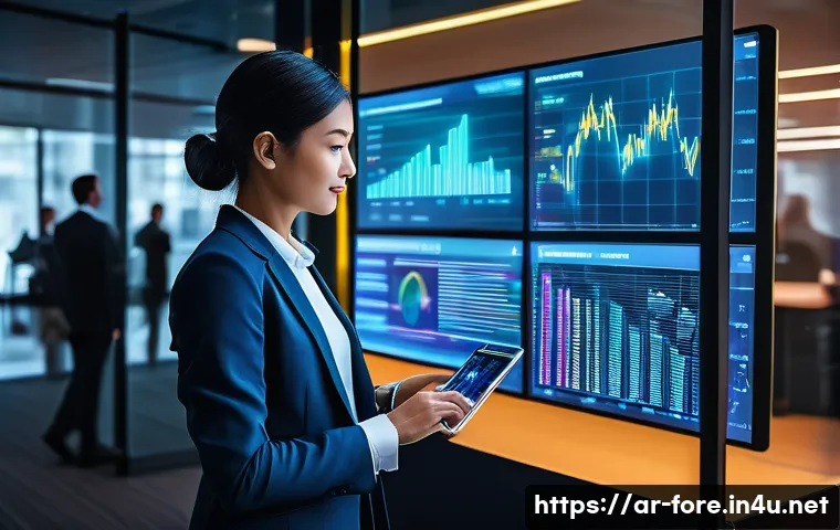 외환관리사 이직 전략 - **Prompt:** "A vibrant and futuristic financial office environment bustling with activity. Diverse f...