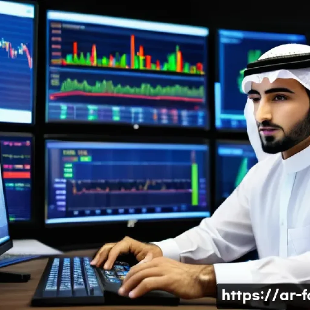 외환관리사와 글로벌 외환 시장 이해 - A professional Middle Eastern male trader in traditional attire, wearing a smart business suit under...