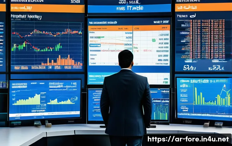 외환관리사와 외환 관련 경제학 이론 - A detailed modern Middle Eastern trading floor scene focused on foreign exchange markets, featuring ...