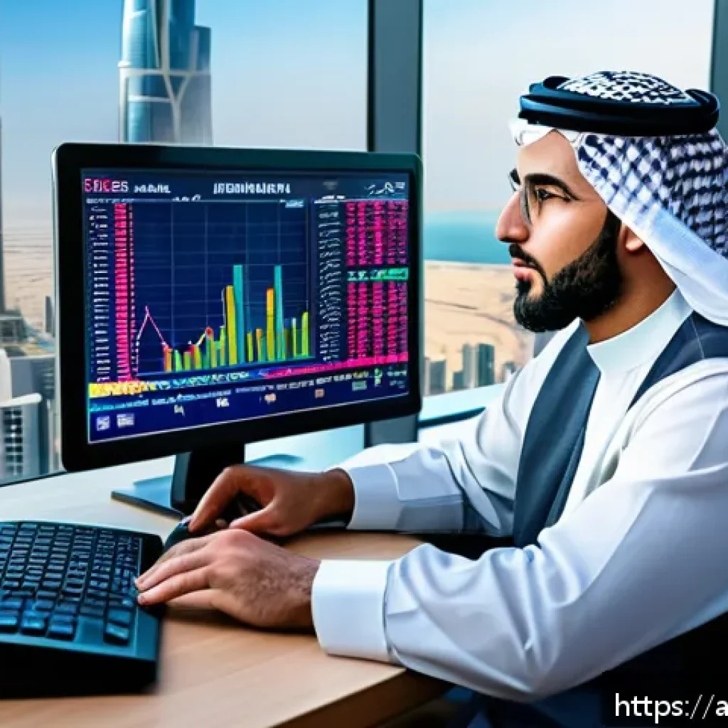 외환관리사와 외국환거래법 - A detailed digital artwork depicting a professional Arab financial advisor in traditional attire (th...