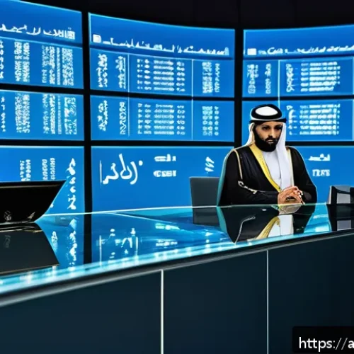 외환관리사와 글로벌 금융 시장 비교 - A detailed and vibrant digital illustration of a Middle Eastern central bank office during a critica...